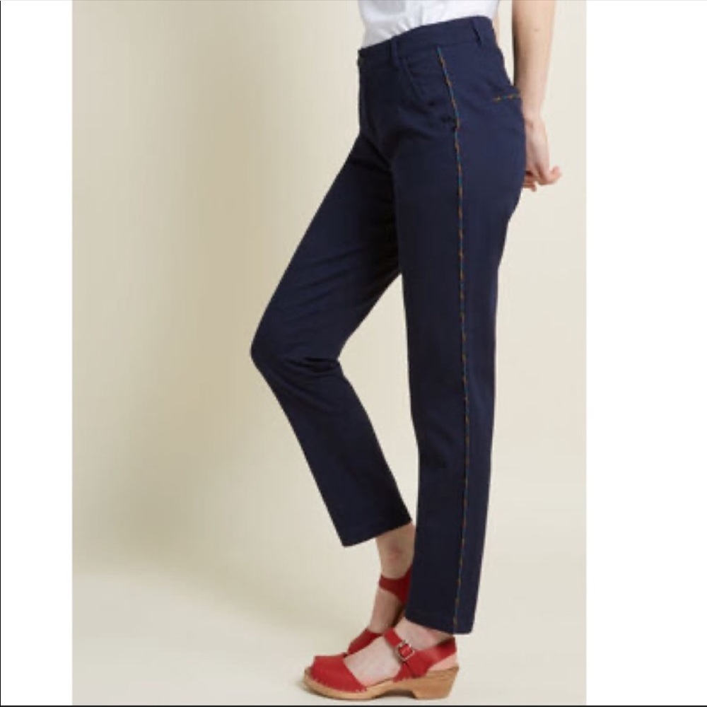 ModCloth ready set swank pants slacks navy blue M
